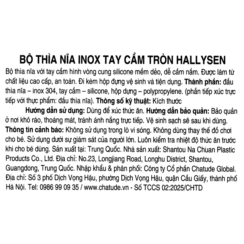 Bộ muỗng nĩa inox tay cầm tròn Hallysen - Màu be 24