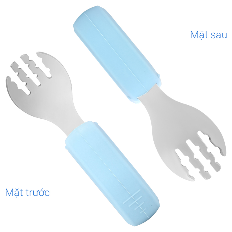 Bộ muỗng nĩa inox tay cầm tròn Hallysen - Màu be 18