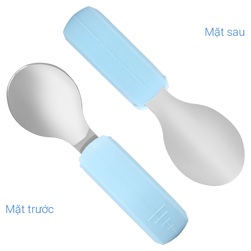 Bộ muỗng nĩa inox tay cầm tròn Hallysen - Màu be 19