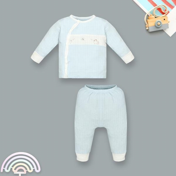 Bộ tay dài cài chéo La Pomme truy tìm hạt dẻ màu xanh - AVAKids.com