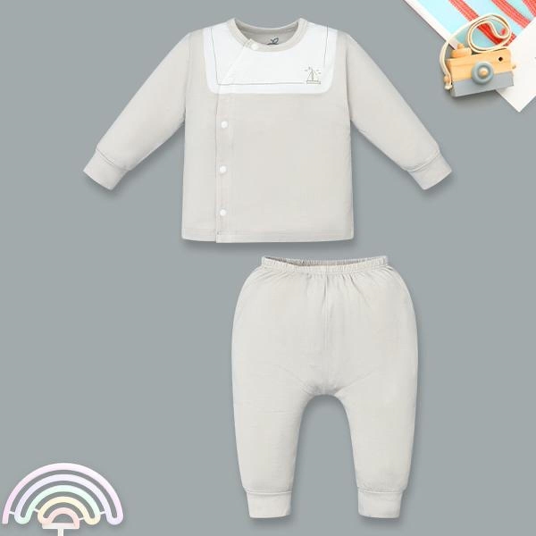 Bộ tay dài cài chéo phối cổ La Pomme hồng giá tốt - AVAKids.com