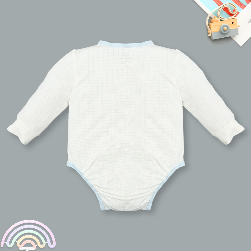 Bodysuit tay dài cài chéo La Pomme truy tìm hạt dẻ màu xanh 2