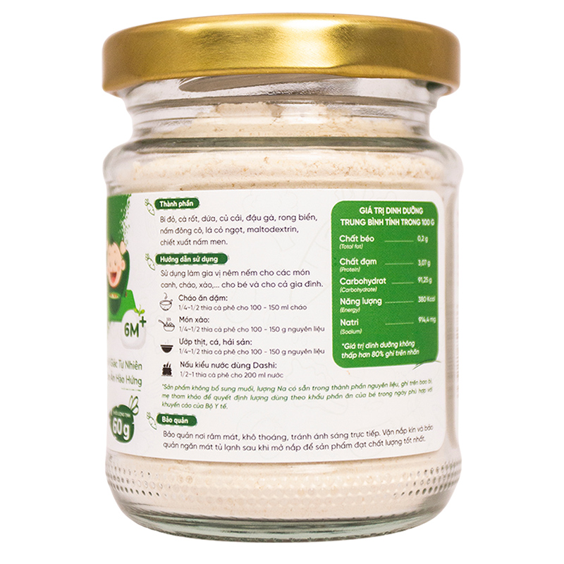 Bột nêm Lê Gia vị tôm sú và đậu hà lan hũ 60g (từ 6 tháng) 7
