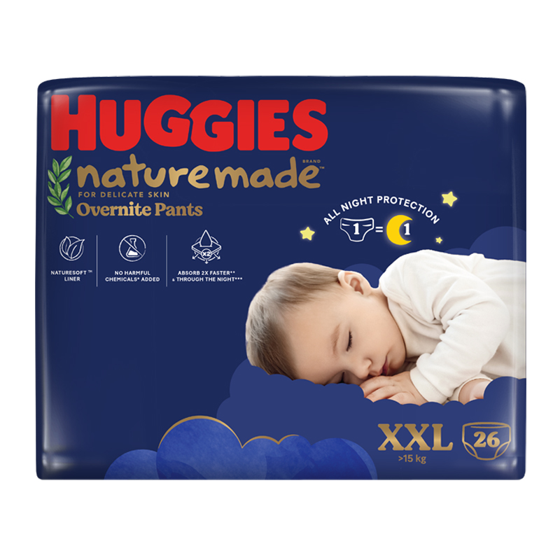 Tã quần Huggies Nature made Overnite size XXL 26 miếng (Trên 15 kg) 15