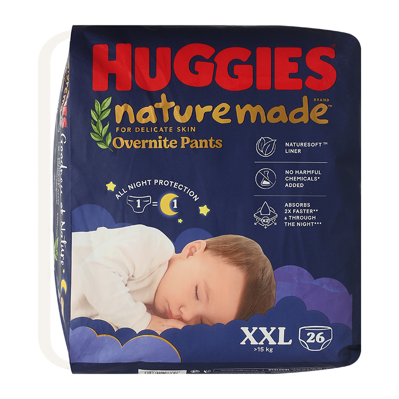 Tã quần Huggies Nature made Overnite size XXL 26 miếng (Trên 15 kg) 16