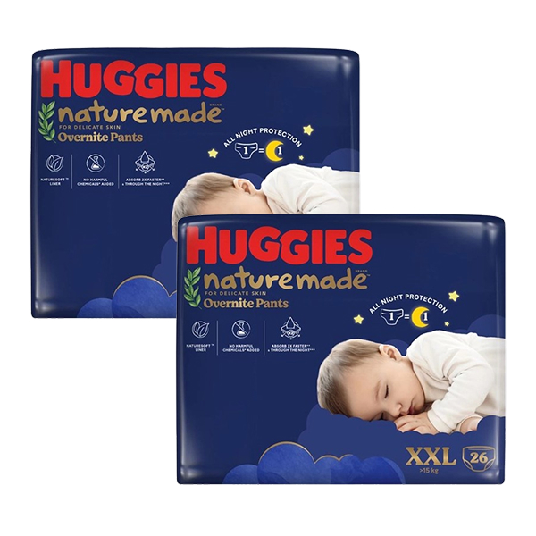 Combo 2 tã quần Huggies Nature made Overnite size XXL