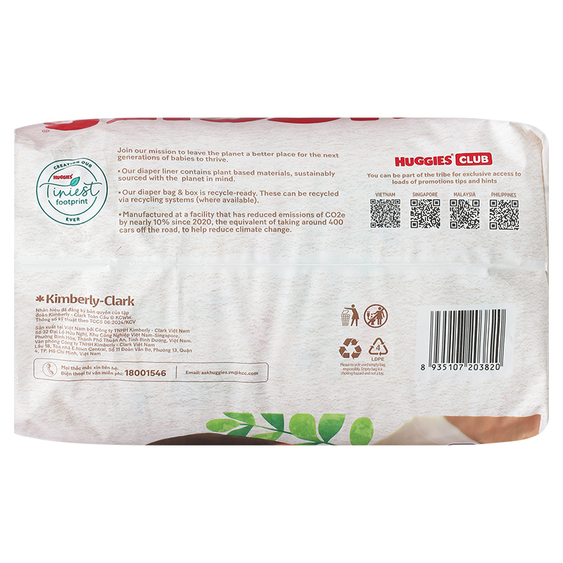 Tã quần Huggies Nature made size L 44 miếng (9 - 14 kg) 18