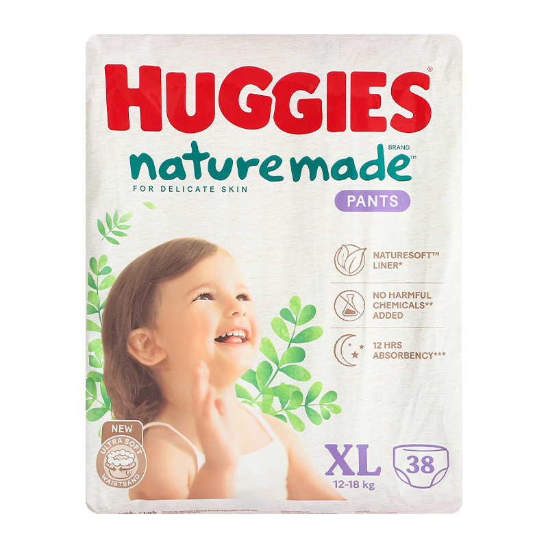 Tã quần Huggies Nature made size XL 38 miếng (12 - 18 kg) 18