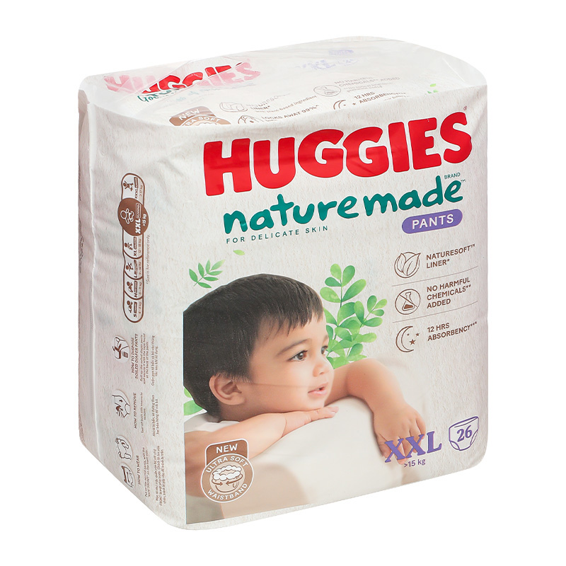 Tã quần Huggies Nature made size XXL 26 miếng (Trên 15 kg) 18