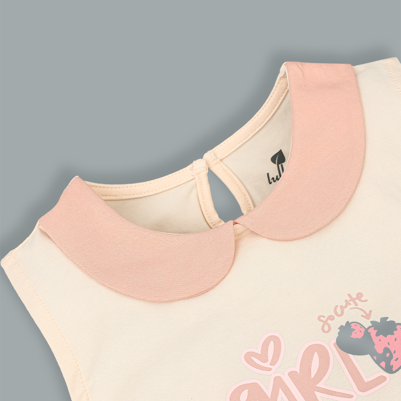 Đồ bộ sát nách bé gái Lullaby NH513N màu hồng - be 17