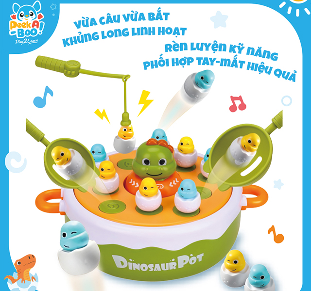 Lợi ích - Đồ chơi bắt và câu khủng long 5in1 PEEK A BOO PAB053