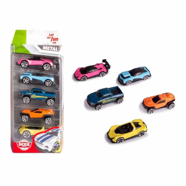 Đồ chơi bộ 5 xe mô hình Dickie Toys Die-Cast Vehicle 4006333093890 - Giao màu ngẫu nhiên