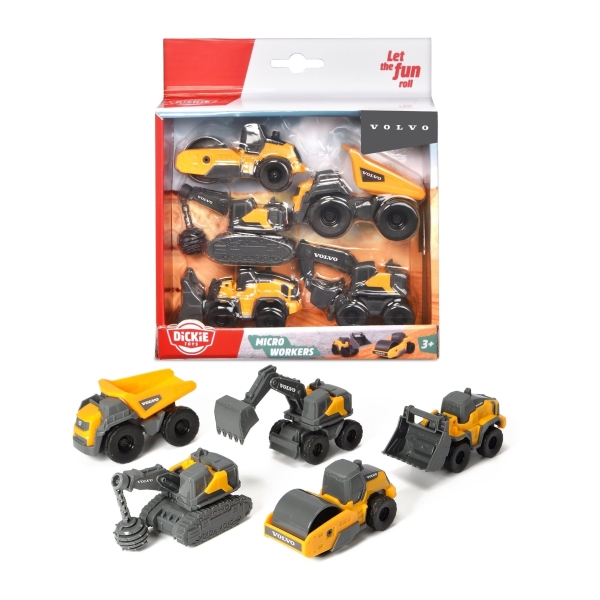 Đồ chơi bộ xe xây dựng Dickie Toys Volvo Micro Workers 4006333060991