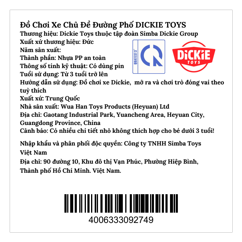 Đồ chơi xe chủ đề đường phố Dickie Toys 4006333092749 - Giao mẫu ngẫu nhiên 9