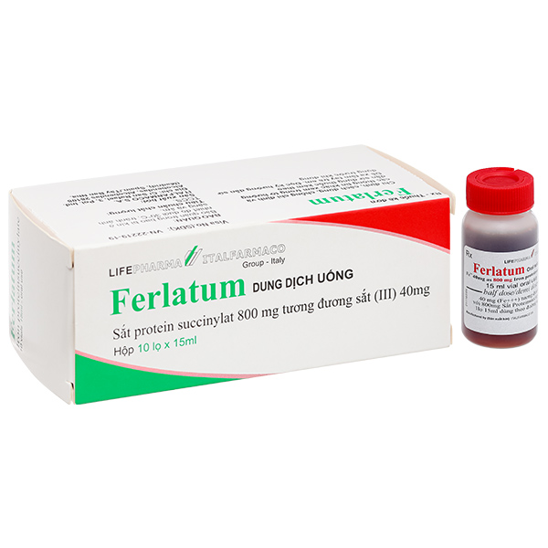 Dung dịch uống Ferlatum 800mg điều trị thiếu máu do thiếu sắt