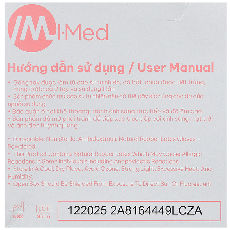 Găng tay y tế không bột Latex I-Med màu trắng size M - 11