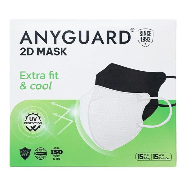Hộp 30 cái khẩu trang y tế 2D Supper Fit & Cool Anyguard VN-799519-1 3 lớp - AVAKids.com