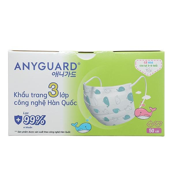 Hộp 50 cái khẩu trang y tế cho bé Anyguard VN-618817H 3 lớp - AVAKids.com