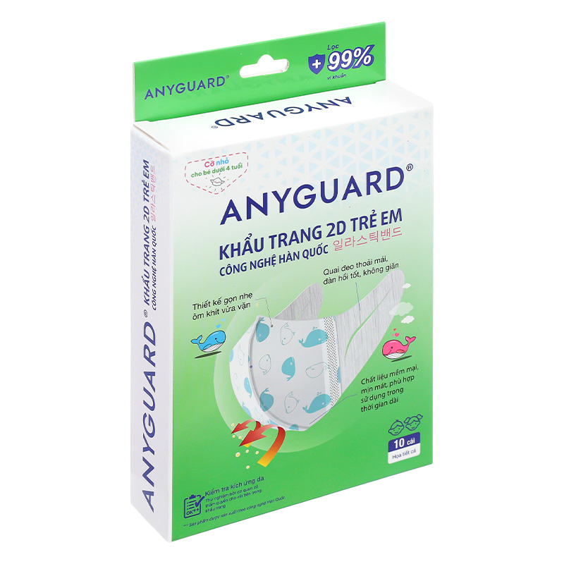 Hộp 30 cái khẩu trang y tế cho bé Anyguard VN-799520-30H 3 lớp 12