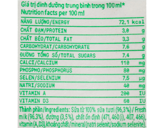 Lốc 4 hộp sữa tươi tiệt trùng Vinamilk có đường - TPDD