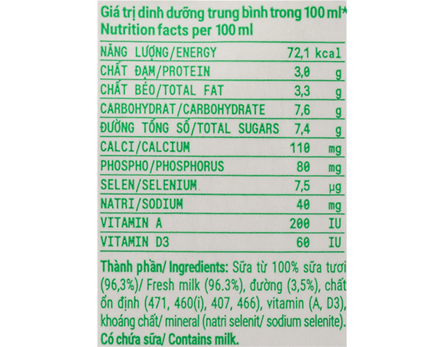 Lốc 4 hộp sữa tươi tiệt trùng Vinamilk có đường - TPDD