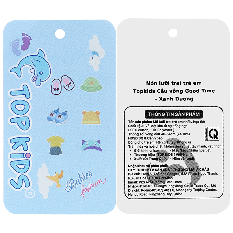 Nón kết cho bé TOP KIDS cầu vồng Good Time màu xanh dương 7