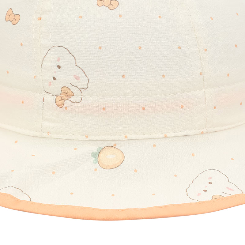 Nón vành cho bé TOP KIDS thỏ nơ màu cam 5