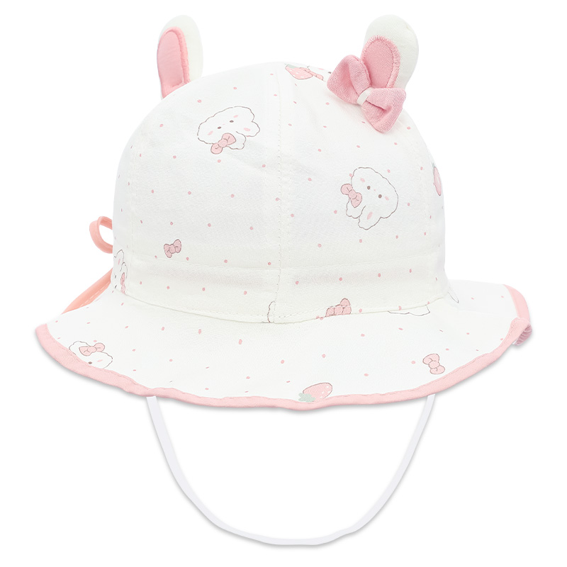 Nón vành cho bé TOP KIDS thỏ nơ màu cam 10