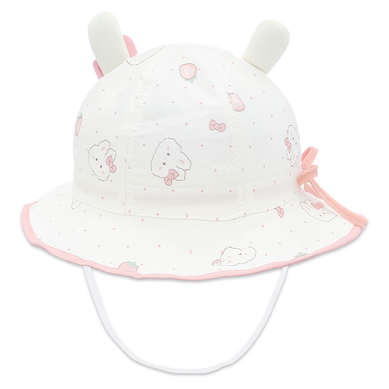 Nón vành cho bé TOP KIDS thỏ nơ màu cam 12