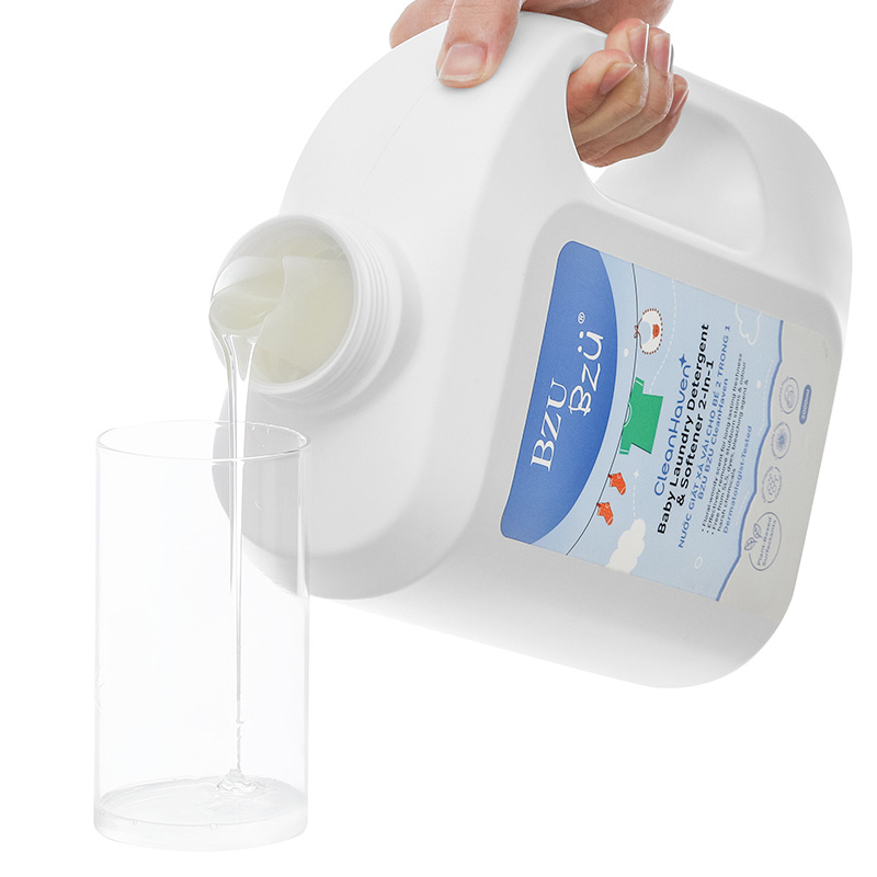 Nước giặt xả quần áo cho bé 2 trong 1 BZU BZU Cleanhaven can 3 lít 4