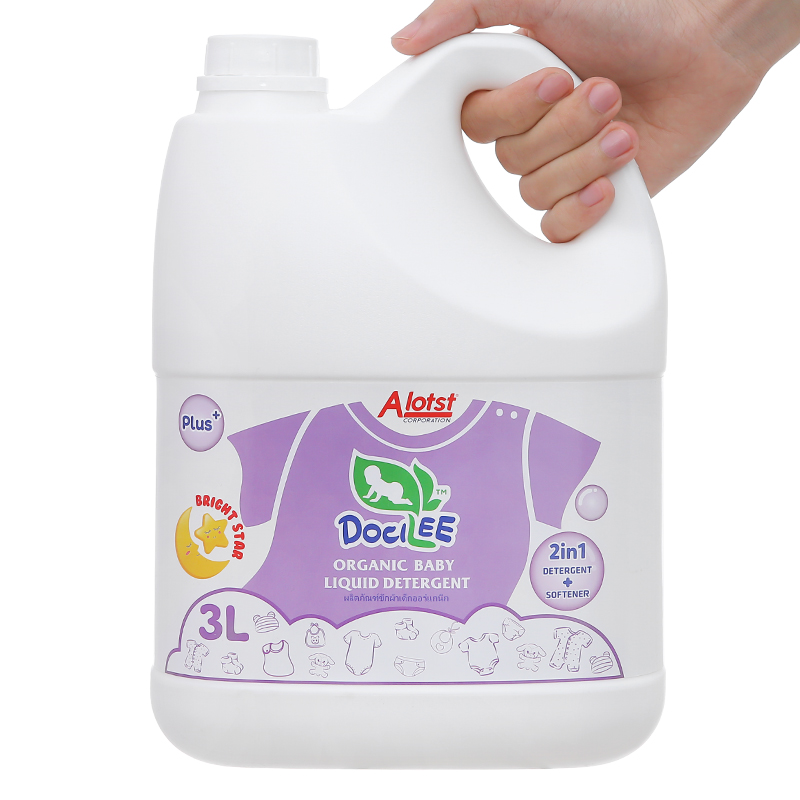 Combo 2 can nước giặt xả quần áo cho bé Docilee Organic - Bright Star hương phấn thơm 3 lít 3