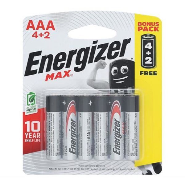 Pin AAA 6 Viên Energizer Max E92 BP4+2 - AVAKids.com