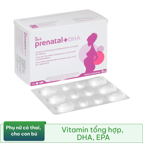 Prenatal + DHA Denk bổ sung vitamin, DHA và EPA  cho phụ nữ mang thai