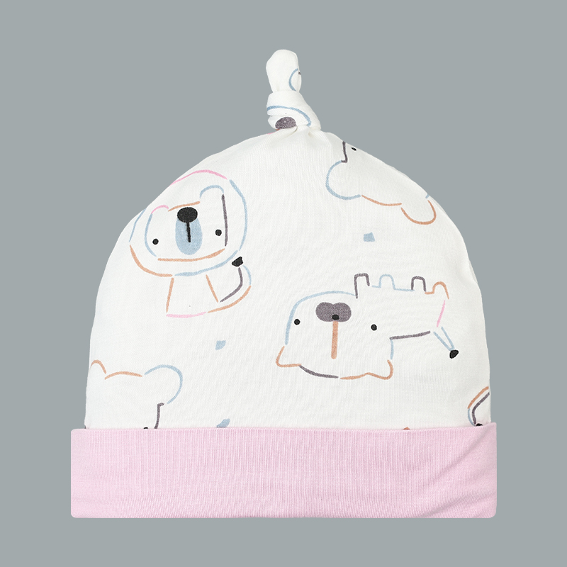 Set bộ tay dài sơ sinh cài chéo in hình thú BabyMommy màu trắng viền xanh 17