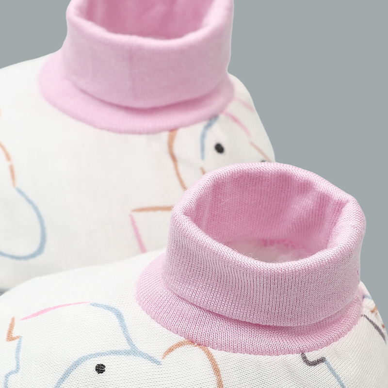 Set bộ tay dài sơ sinh cài chéo in hình thú BabyMommy màu trắng viền xanh 23