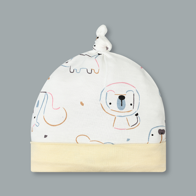 Set bộ tay dài sơ sinh cài chéo in hình thú BabyMommy màu trắng viền xanh 38