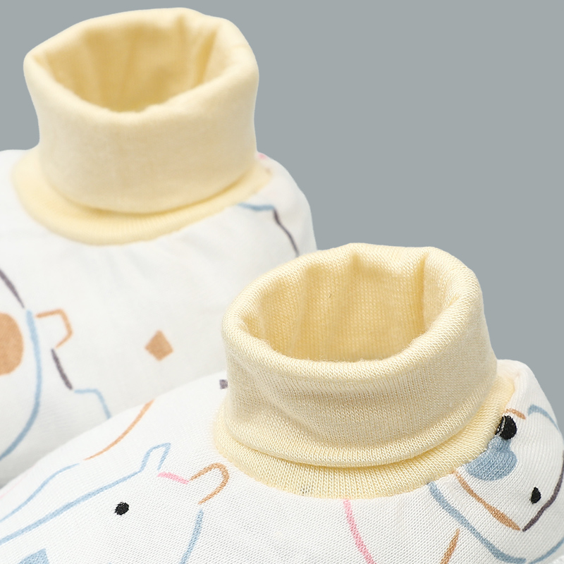 Set bộ tay dài sơ sinh cài chéo in hình thú BabyMommy màu trắng viền xanh 44