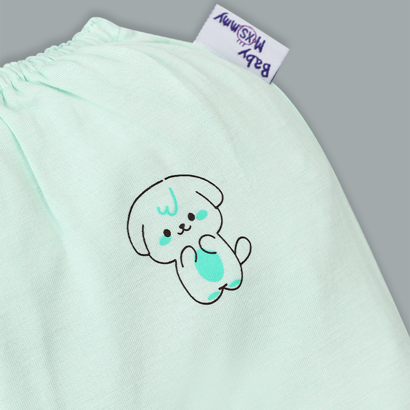 Set bộ tay dài sơ sinh cài giữa in thỏ BabyMommy màu trắng phối hồng 36
