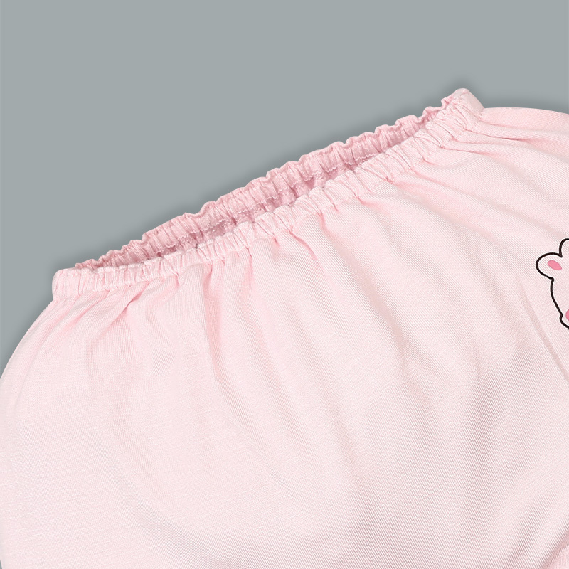 Set bộ tay dài sơ sinh cài giữa in thỏ BabyMommy màu trắng phối hồng 11