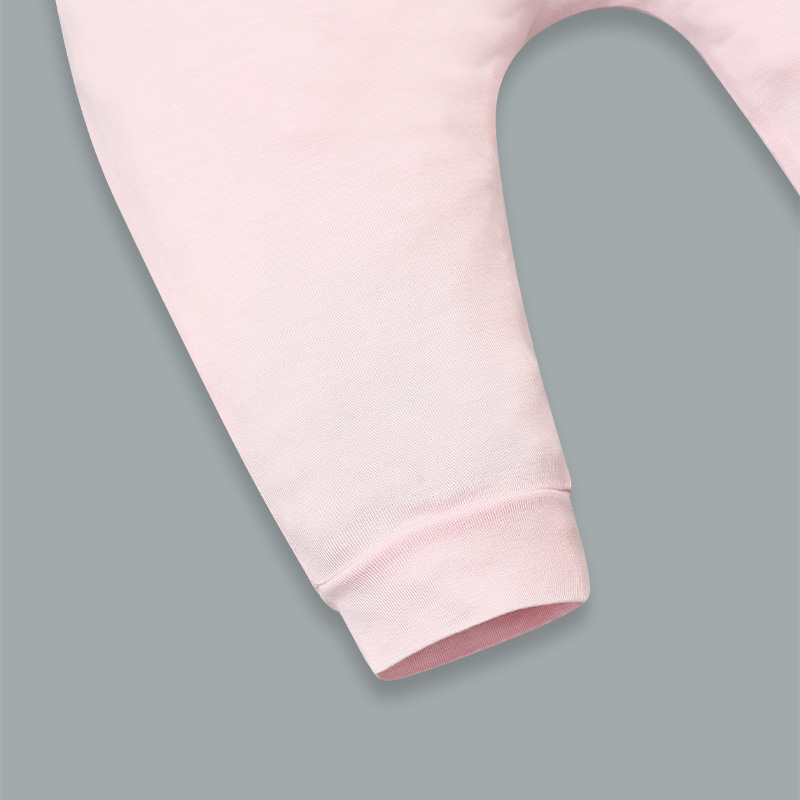 Set bộ tay dài sơ sinh cài giữa in thỏ BabyMommy màu trắng phối hồng 12