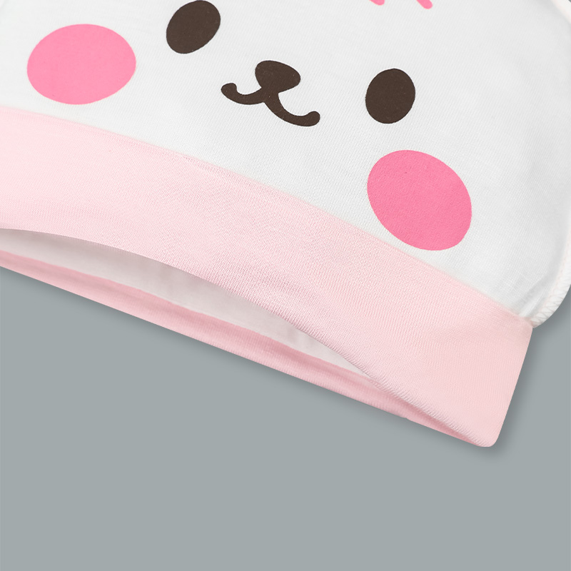 Set bộ tay dài sơ sinh cài giữa in thỏ BabyMommy màu trắng phối hồng 15