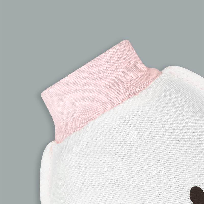 Set bộ tay dài sơ sinh cài giữa in thỏ BabyMommy màu trắng phối hồng 17