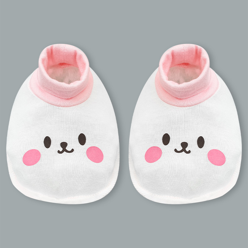 Set bộ tay dài sơ sinh cài giữa in thỏ BabyMommy màu trắng phối hồng 18