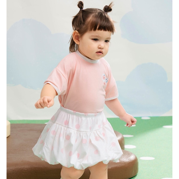 Set váy bé gái La Pomme chấm bi ngọt ngào màu hồng - AVAKids.com