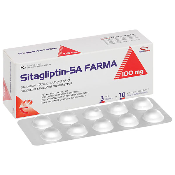 Sitagliptin - 5A Farma 100mg kiểm soát đường huyết ở bệnh đái tháo đường type 2