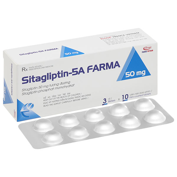 Sitagliptin - 5A Farma 50mg kiểm soát đường huyết ở bệnh đái tháo đường type 2