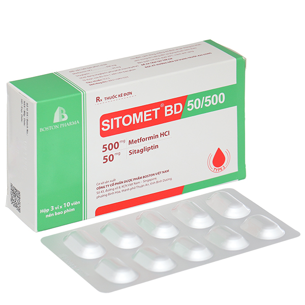 Sitomet BD 50/500 điều trị đái tháo đường tuýp 2