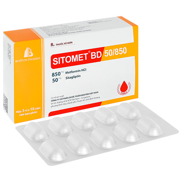 Sitomet BD 50/850 điều trị đái tháo đường tuýp 2