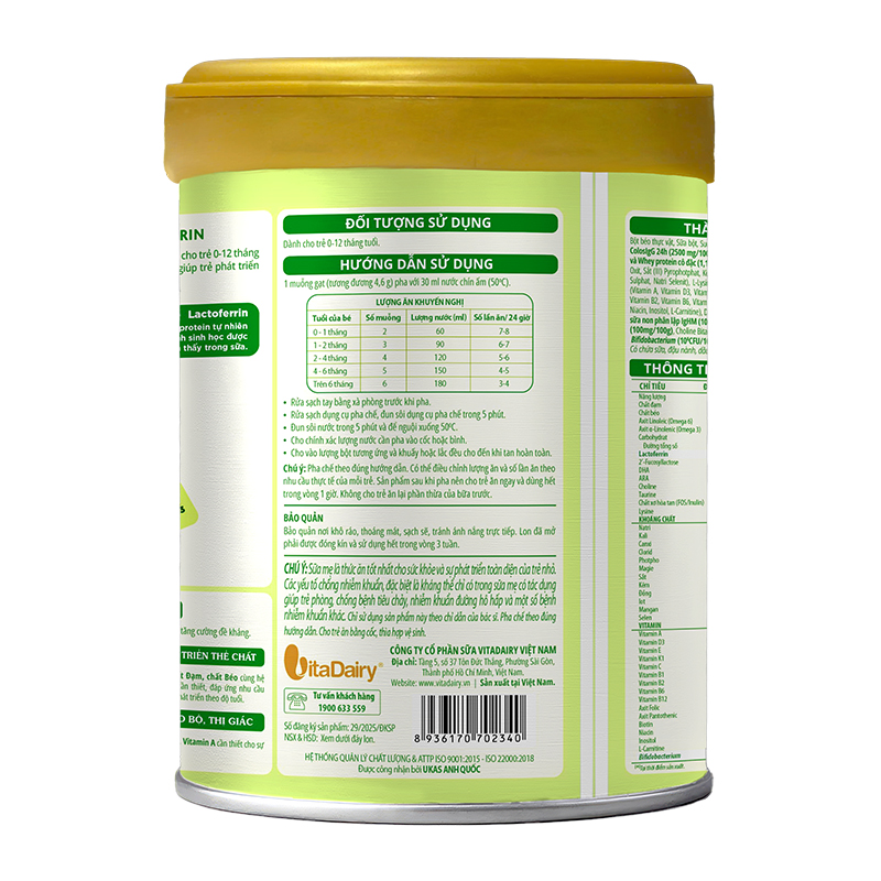 Sữa bột ColosBaby Lactoferrin 0+ (sữa non) hương tự nhiên 800g (0 - 12 tháng) 10