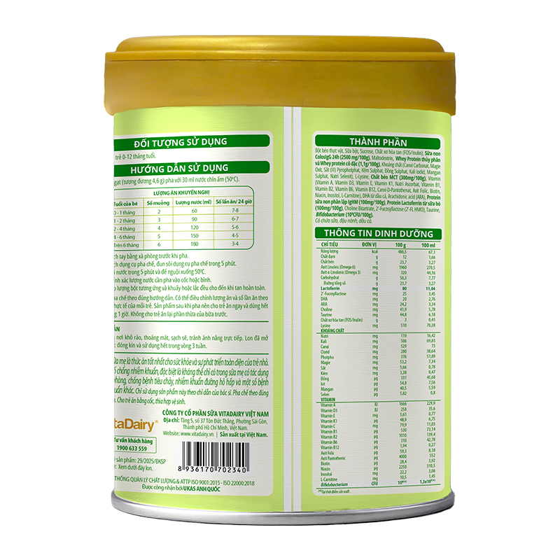 Sữa bột ColosBaby Lactoferrin 0+ (sữa non) hương tự nhiên 800g (0 - 12 tháng) 11
